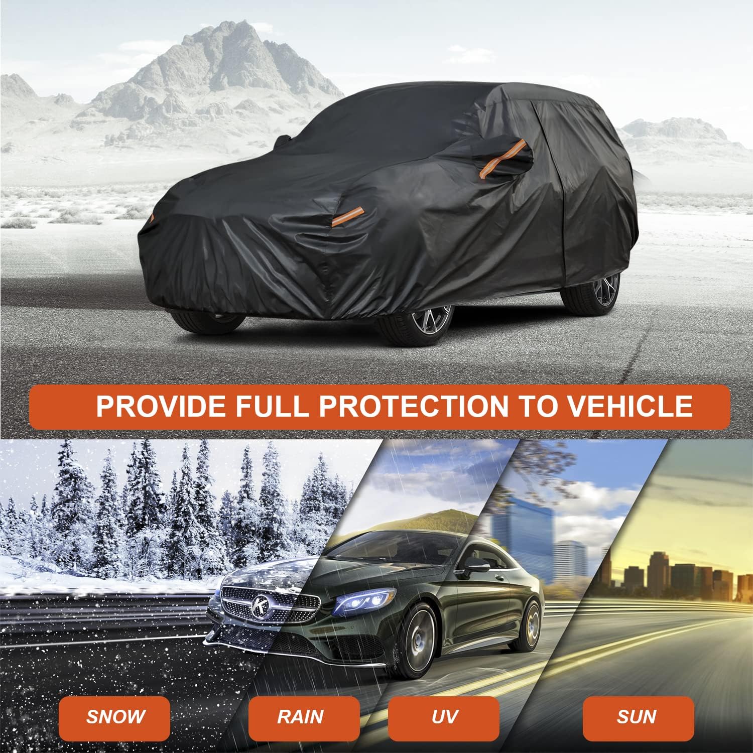 Kayme Funda de automóvil de 7 capas para SUV, ajuste personalizado, Kia Sorento (2009-2023), impermeable para todo tipo de clima, cubierta exterior