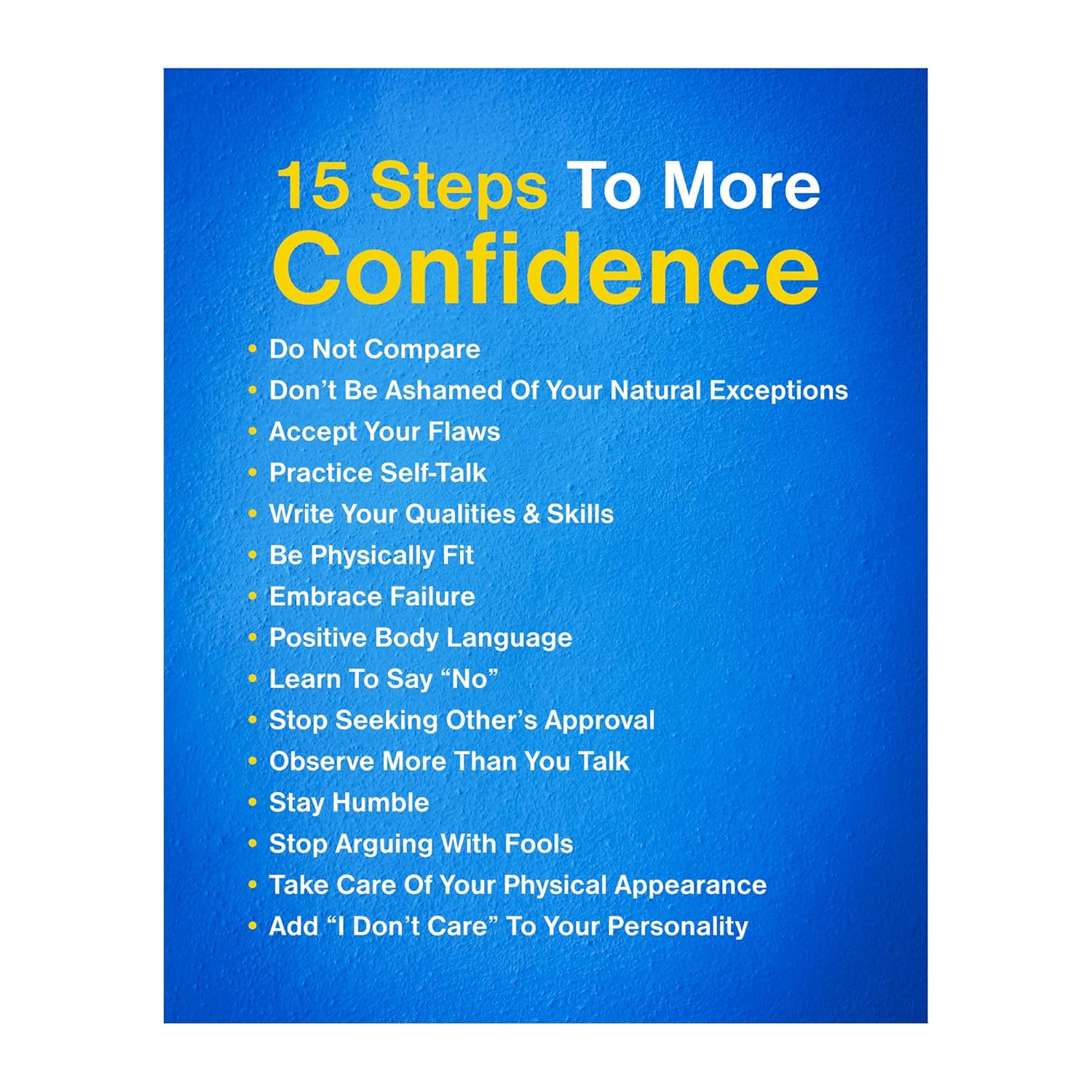 15 Steps For Confidence- Motivational Wall Art Decor, This Positive Affirmations Print Is An Inspirational Decor for Home, Office, Classroom Signs,