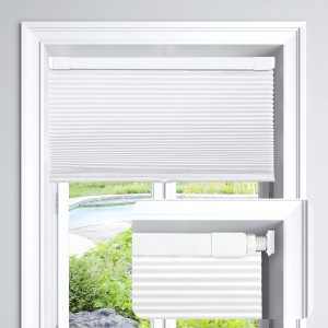 LazBlinds Persianas celulares sin cordón, sin herramientas, sin taladro, filtrado de luz, persianas celulares de poliéster para ventana, tamaño de LazBlinds Persianas celulares sin cordón, sin herramientas, sin taladro, filtrado de luz, persianas celulares de poliéster para ventana, tamaño de