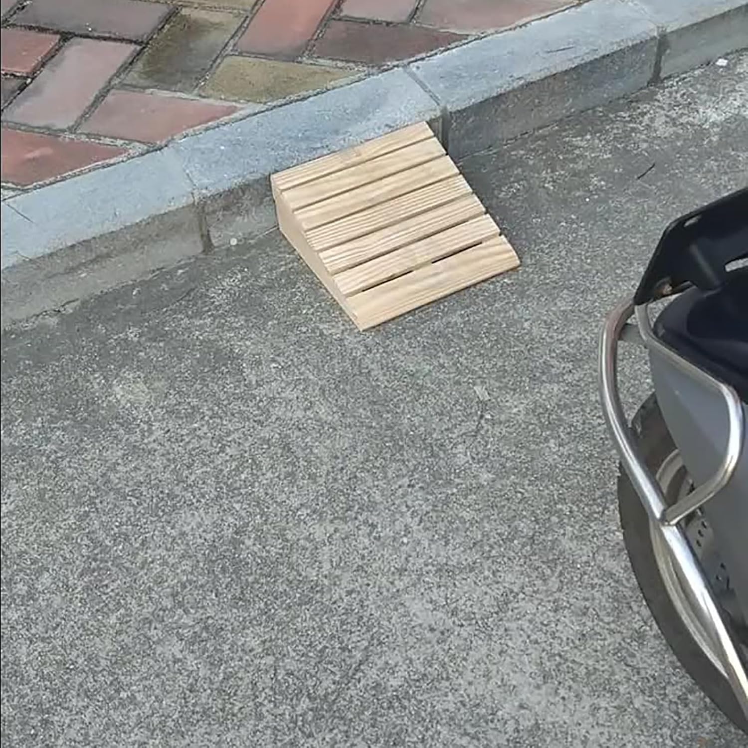 Rampa de bordillo de madera maciza, rampa de puerta, rampa portátil para silla de ruedas, rampa de umbral ligera para calzada, muelle de carga,
