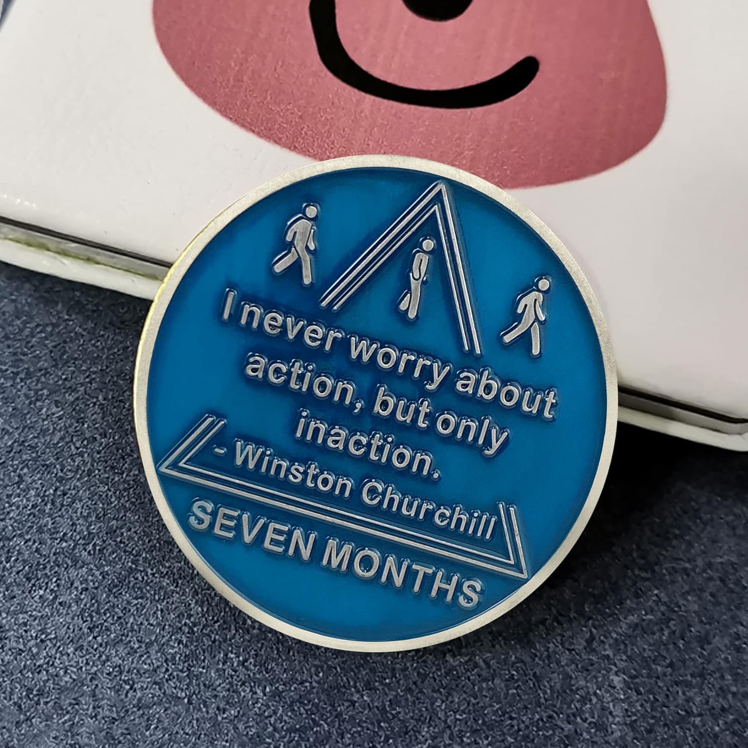 Moneda de sobriedad de 7 meses Alcohólicos Medallón Anónimo AA, Token de chip AA, regalos de sobriedad para mujeres y hombres en recuperación (1-12