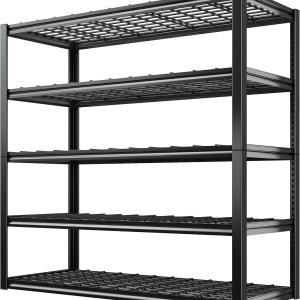 REIBII Estantería de garaje de 40 pulgadas de ancho, estantes de almacenamiento resistentes de 2000 libras, estantes de metal de 5 niveles para REIBII Estantería de garaje de 40 pulgadas de ancho, estantes de almacenamiento resistentes de 2000 libras, estantes de metal de 5 niveles para