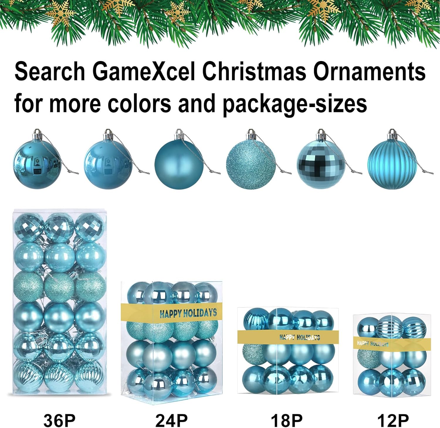 GameXcel – Esferas de Navidad para árbol de Navidad – decoraciones navideñas que no se rompen, perfectas esferas colgantes.