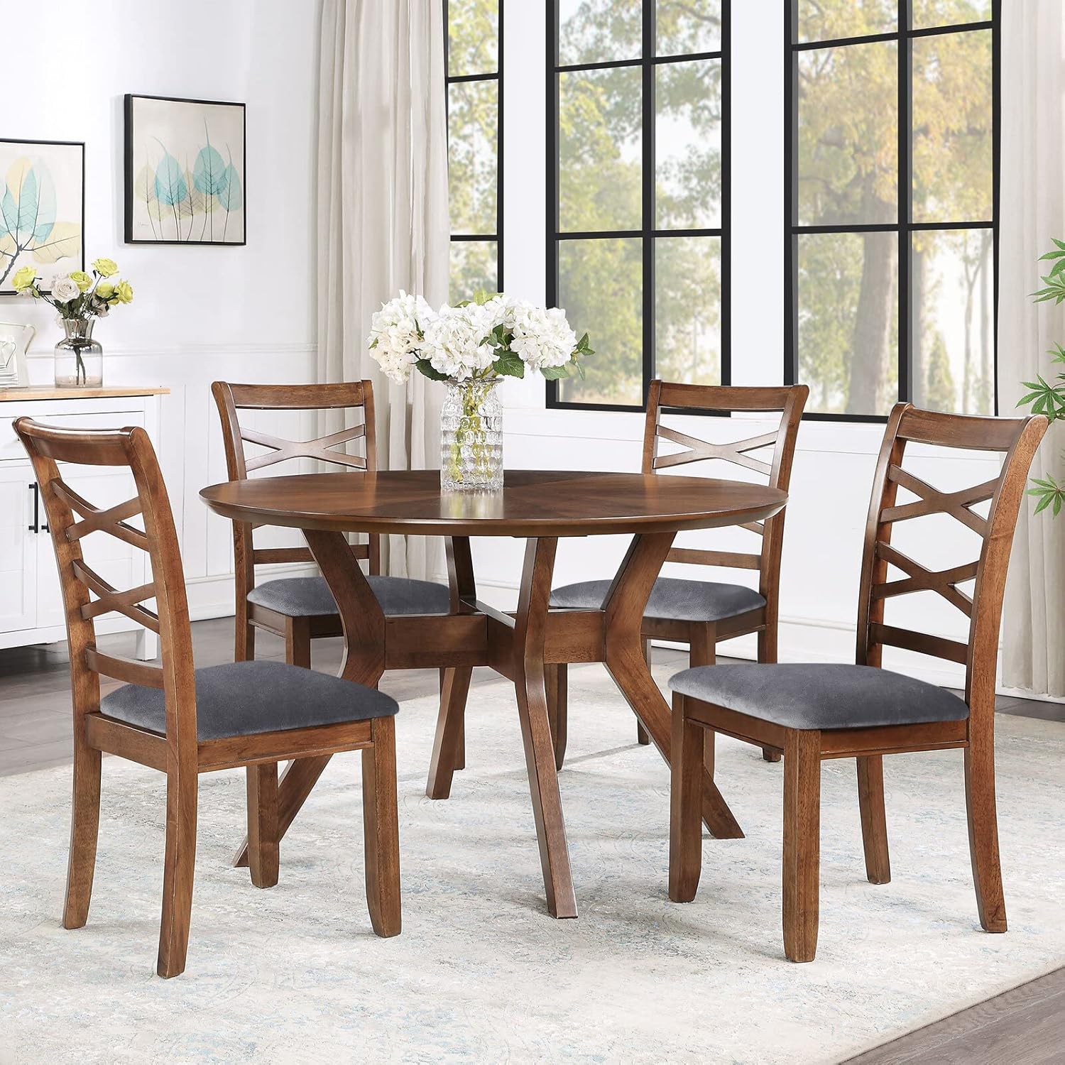 Smiry – Originales fundas para asiento de silla de comedor, de terciopelo, con lazos, desmontables, lavables, elásticas, protectoras