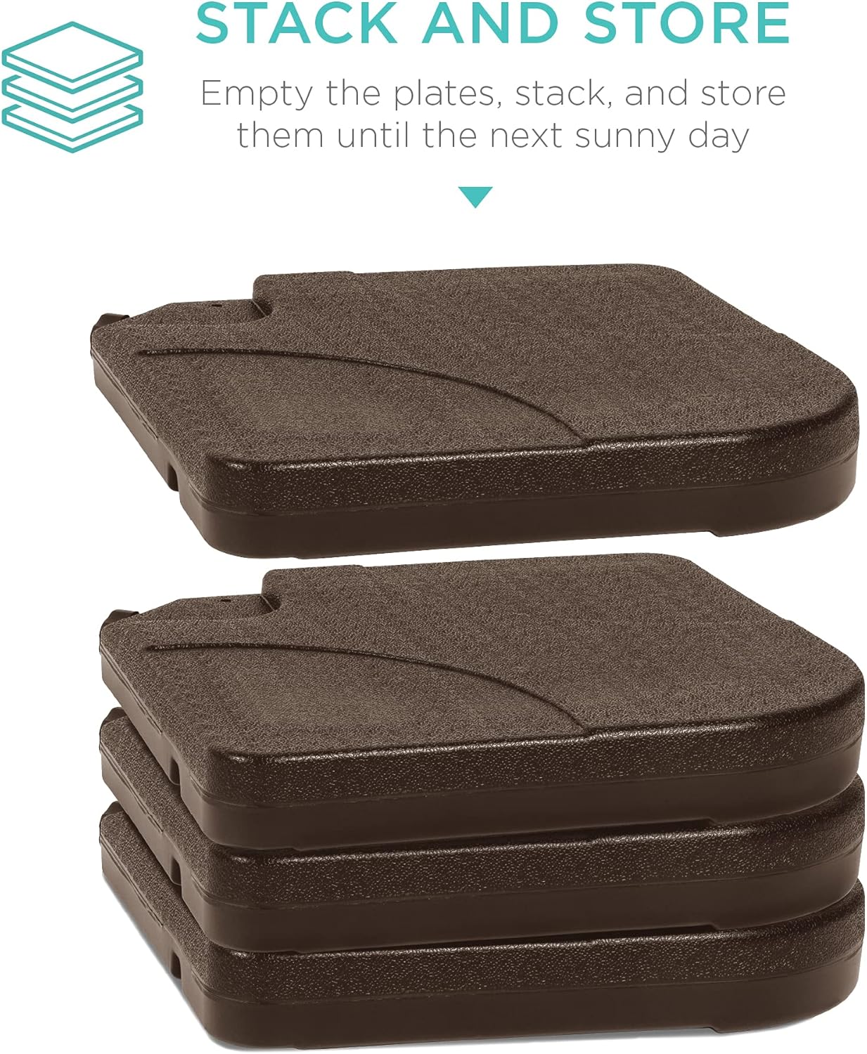 Best Choice Products Juego de 4 piezas de 155 libras de capacidad de alta resistencia para sombrilla de patio con boquillas de fácil llenado para
