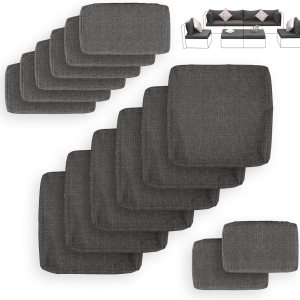 FINCATI Juego de 14 fundas de repuesto para cojines de patio al aire libre, 27 x 27 pulgadas, resistentes al agua, con cremallera, fundas para FINCATI Juego de 14 fundas de repuesto para cojines de patio al aire libre, 27 x 27 pulgadas, resistentes al agua, con cremallera, fundas para