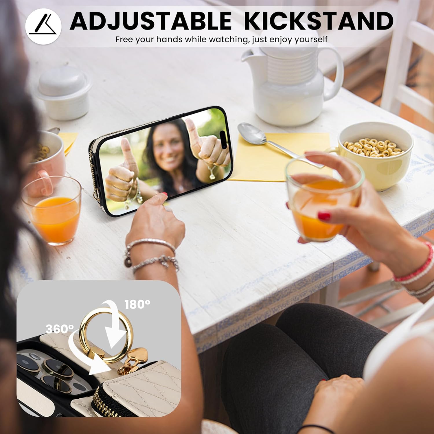 Keallce Funda para iPhone 14 Pro Max de 6.7 pulgadas, cartera cruzada con cremallera para mujer, tarjetero con bloqueo RFID, soporte de cuero con