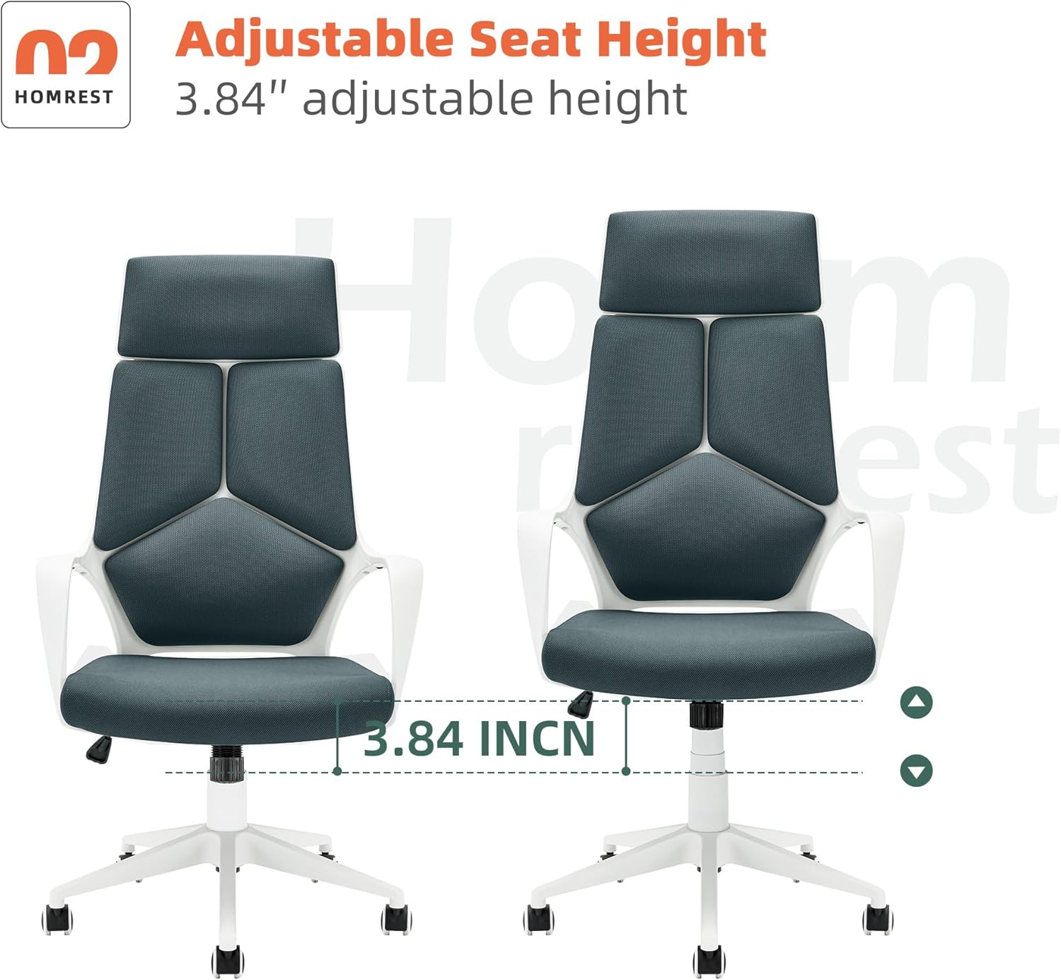 HOMREST Silla de escritorio de oficina, silla de oficina ejecutiva con asiento y respaldo ajustables, silla de oficina con respaldo alto para