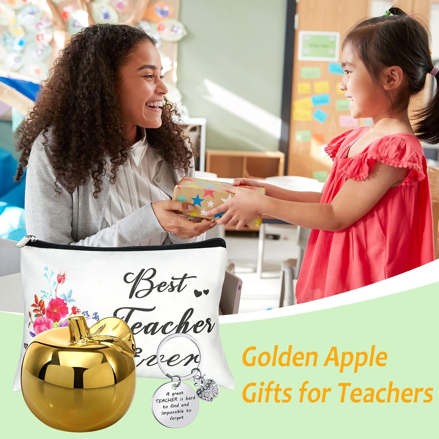 3 piezas de regalos para profesores de cerámica de manzana dorada, regalos de agradecimiento para profesores, premios de manzana dorada, regalos