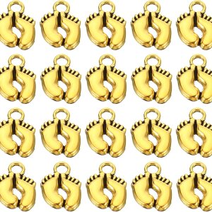 PATIKIL 100 piezas de dije de huellas, mini dije de huella, dije de metal vintage a granel, lindo bricolaje para hacer joyas, pulseras y aretes PATIKIL 100 piezas de dije de huellas, mini dije de huella, dije de metal vintage a granel, lindo bricolaje para hacer joyas, pulseras y aretes