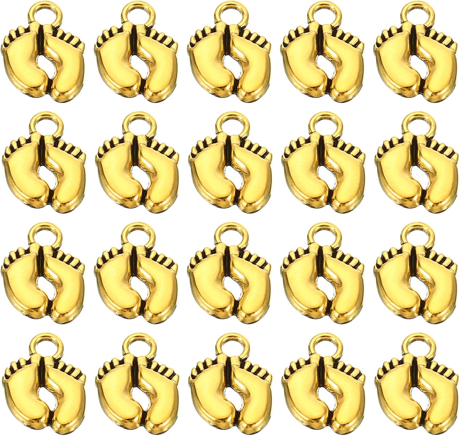 PATIKIL 100 piezas de dije de huellas, mini dije de huella, dije de metal vintage a granel, lindo bricolaje para hacer joyas, pulseras y aretes
