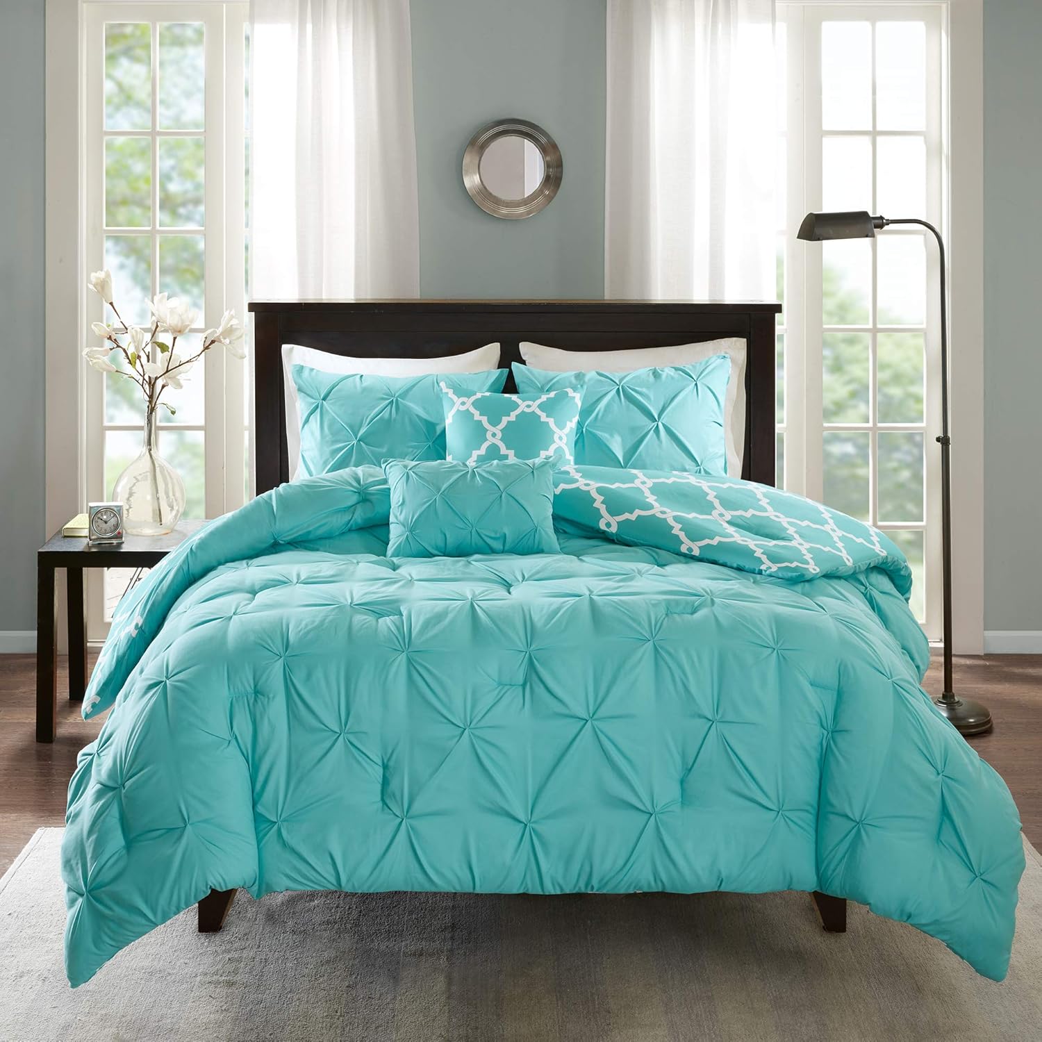 Kasey – Juego de edredón acogedor, diseño de calado, ropa de cama para todas las estaciones con fundas a juego, almohada decorativa, tamaño King