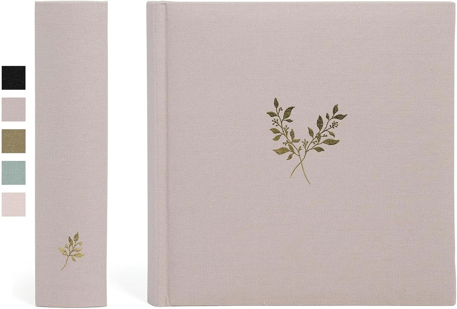 Álbum de fotos de lino de lujo con bolsillos seguros para fotos, encuadernado tradicional, 200 bolsillos para fotos de 4 x 6, libro de fotos para