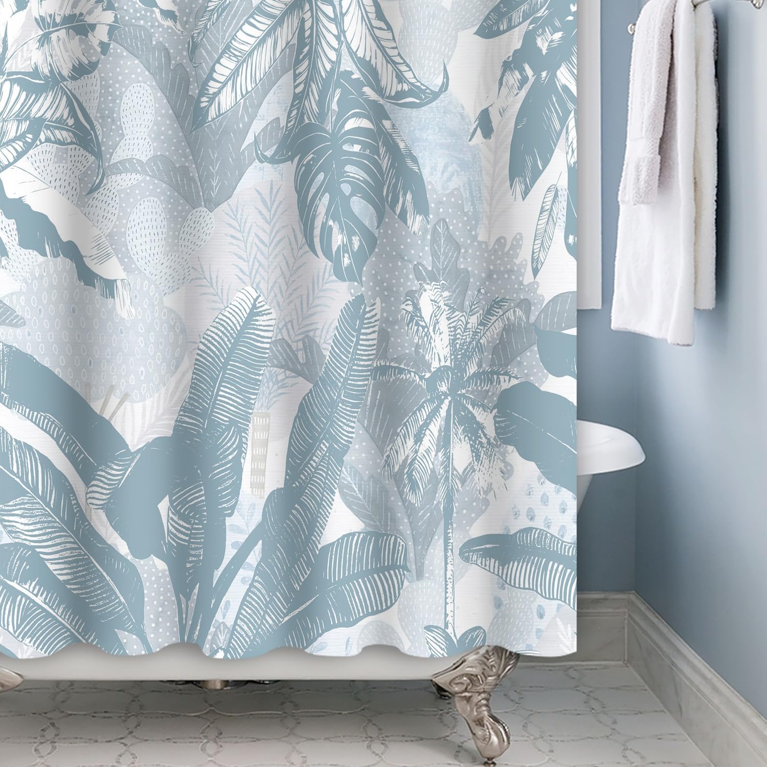 Baocicoo – Cortina de ducha con hojas de palmera, hojas de plátano, tropical, bohemio, abstracta, para decoración de baño familiar, impermeable,