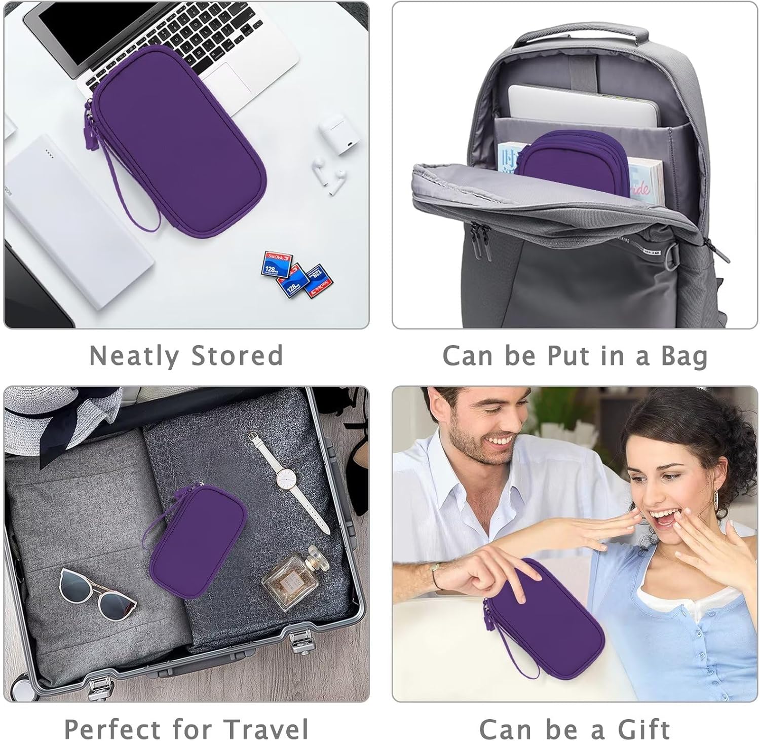 FYY Organizador electrónico, organizador de cables de viaje, bolsa de transporte para accesorios electrónicos, portátil, impermeable, doble capa,