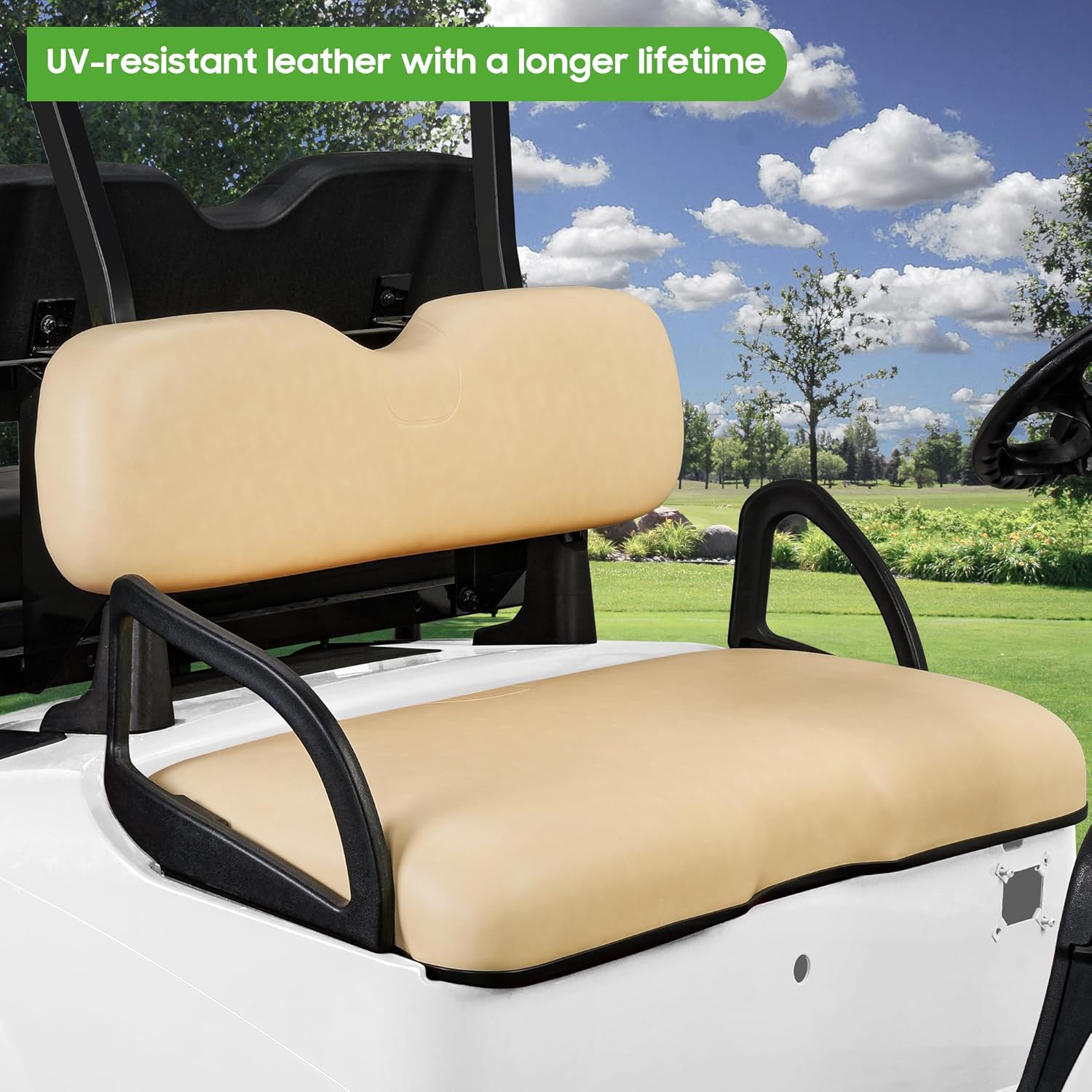 10L0L Kit de montaje del asiento delantero del carrito de golf para EZGO RXV 2008-up, cojines de asiento de estilo fábrica y respaldo del asiento,