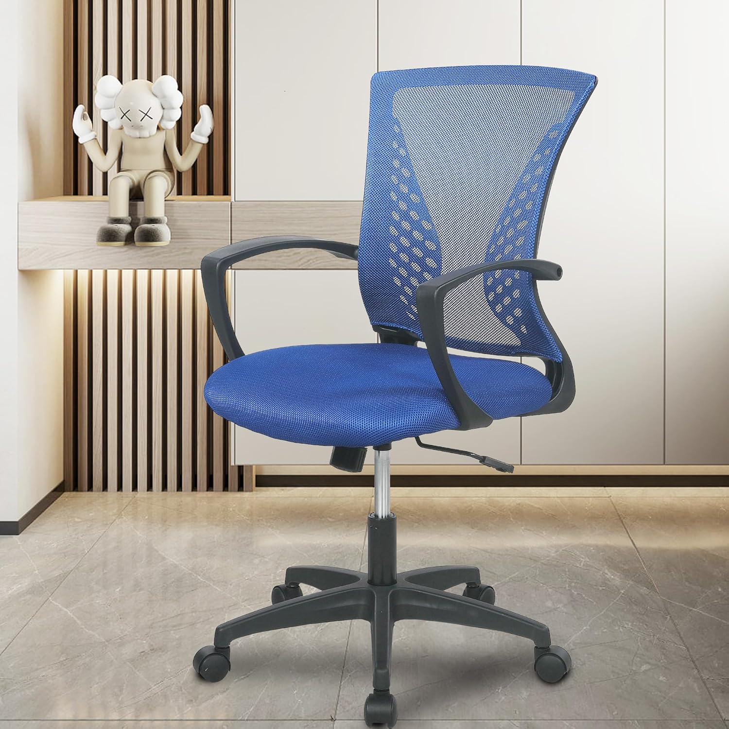PayLessHere Silla de oficina, silla de escritorio, silla de computadora, silla ergonómica, malla ejecutiva ajustable, respaldo medio con ruedas