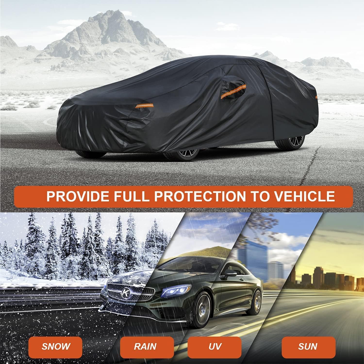 Kayme Funda de automóvil sedán de 7 capas para Hyundai Sonata (1993-2022), impermeable para todo tipo de clima, cubierta exterior completa,