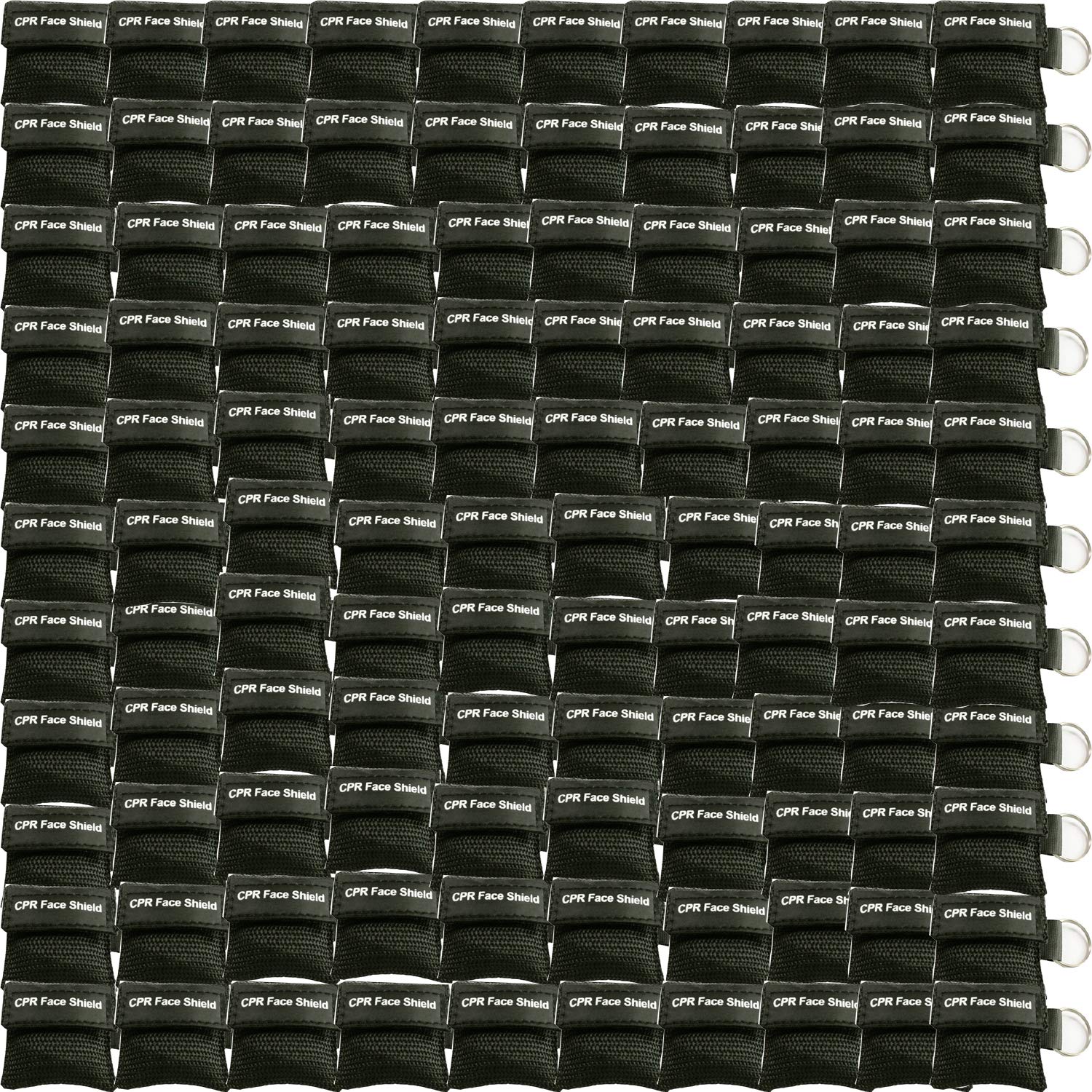 100 piezas de protección facial RCP Kit de emergencia Escudos faciales de rescate para primeros auxilios o entrenamiento de RCP (negro -100)