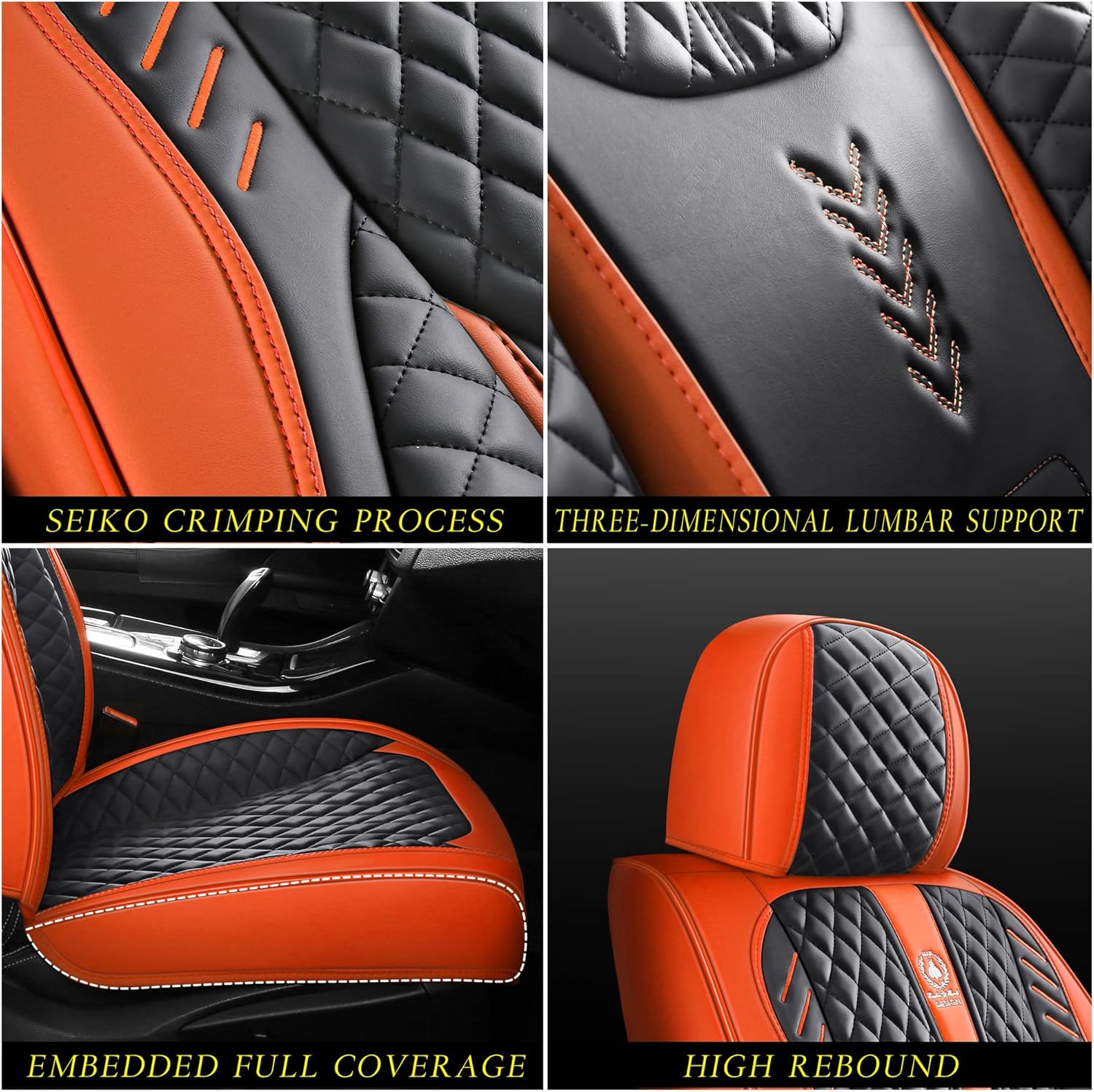 Juego completo de fundas de asiento de automóvil de 5 asientos, ajuste universal, adecuado para la mayoría de automóviles, SUV, bolsas de aire