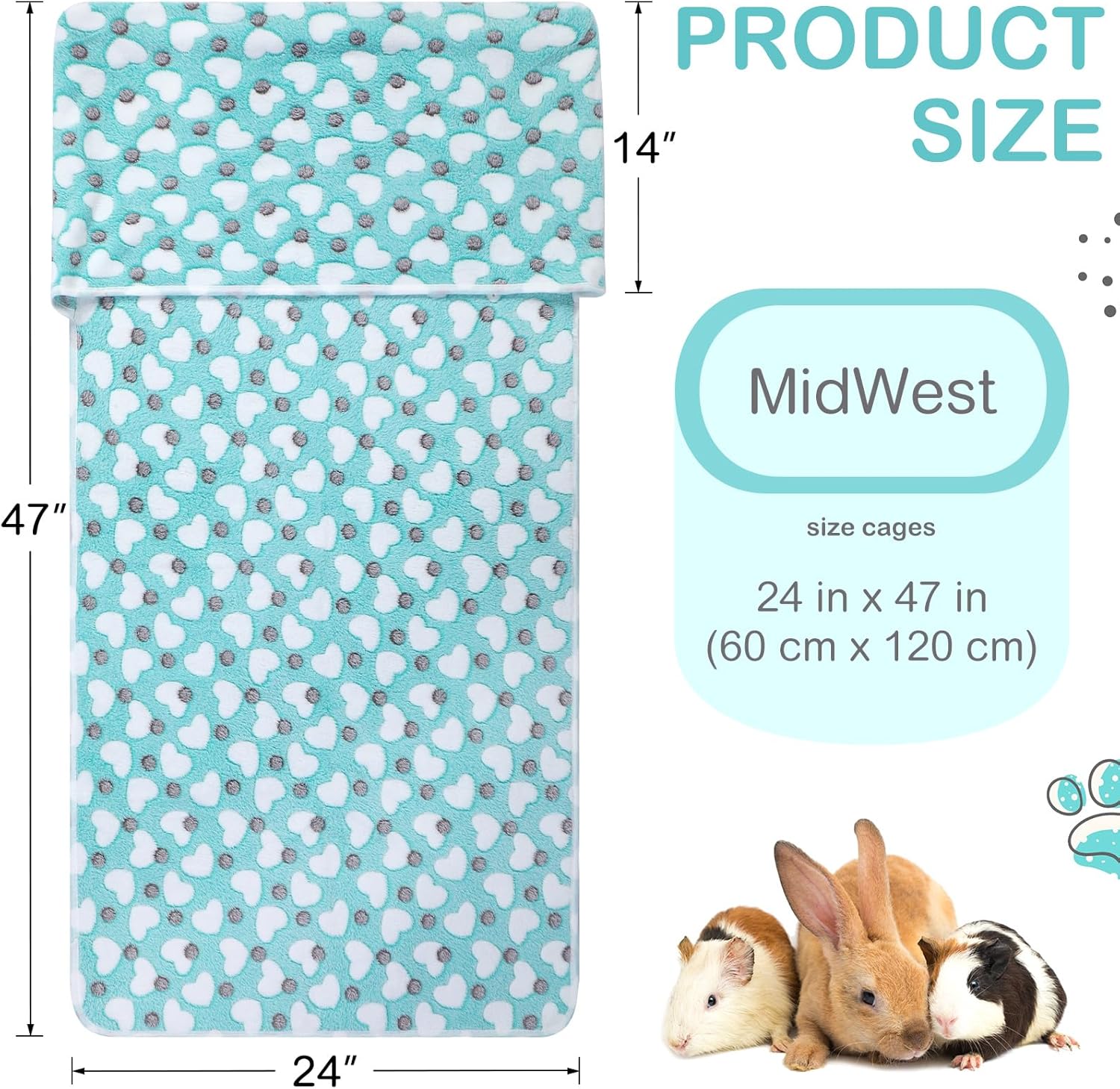 Juego de 4 fundas para cobayas y conejillos de indias para jaula, impermeable, lavable, funda de bolsillo, reutilizable, para orina de animales