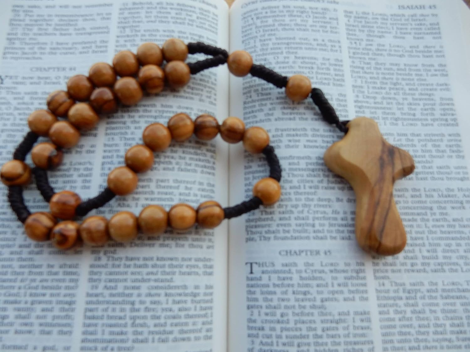 Rosario de cuerda anglicana con cruz de comodidad, producto genuino de alta calidad HJW – Cuentas de oración cristianas diseñadas exclusivamente