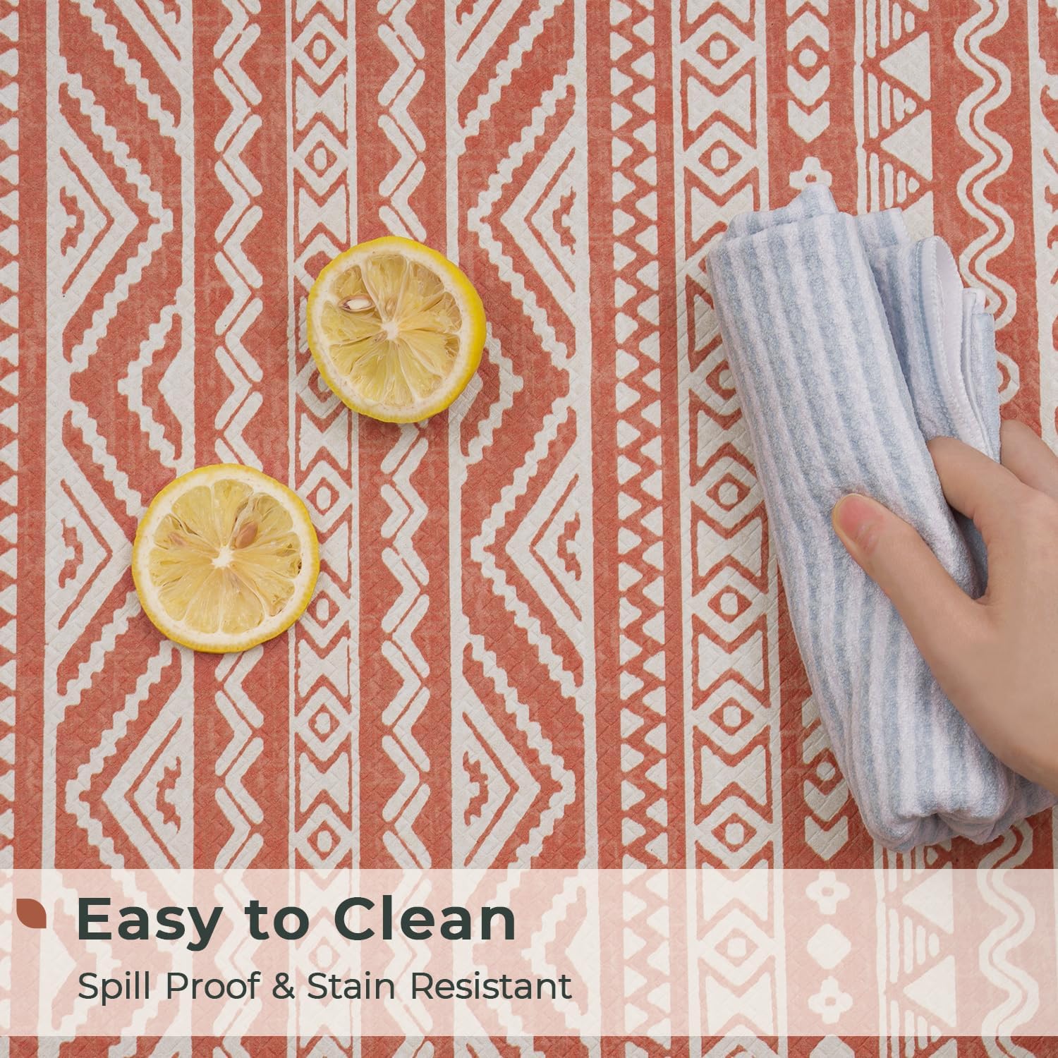 FRESHMINT Juego de 2 tapetes de cocina antifatiga para piso, impermeables y antideslizantes, estilo bohemio, tapete de cocina acolchado para estar