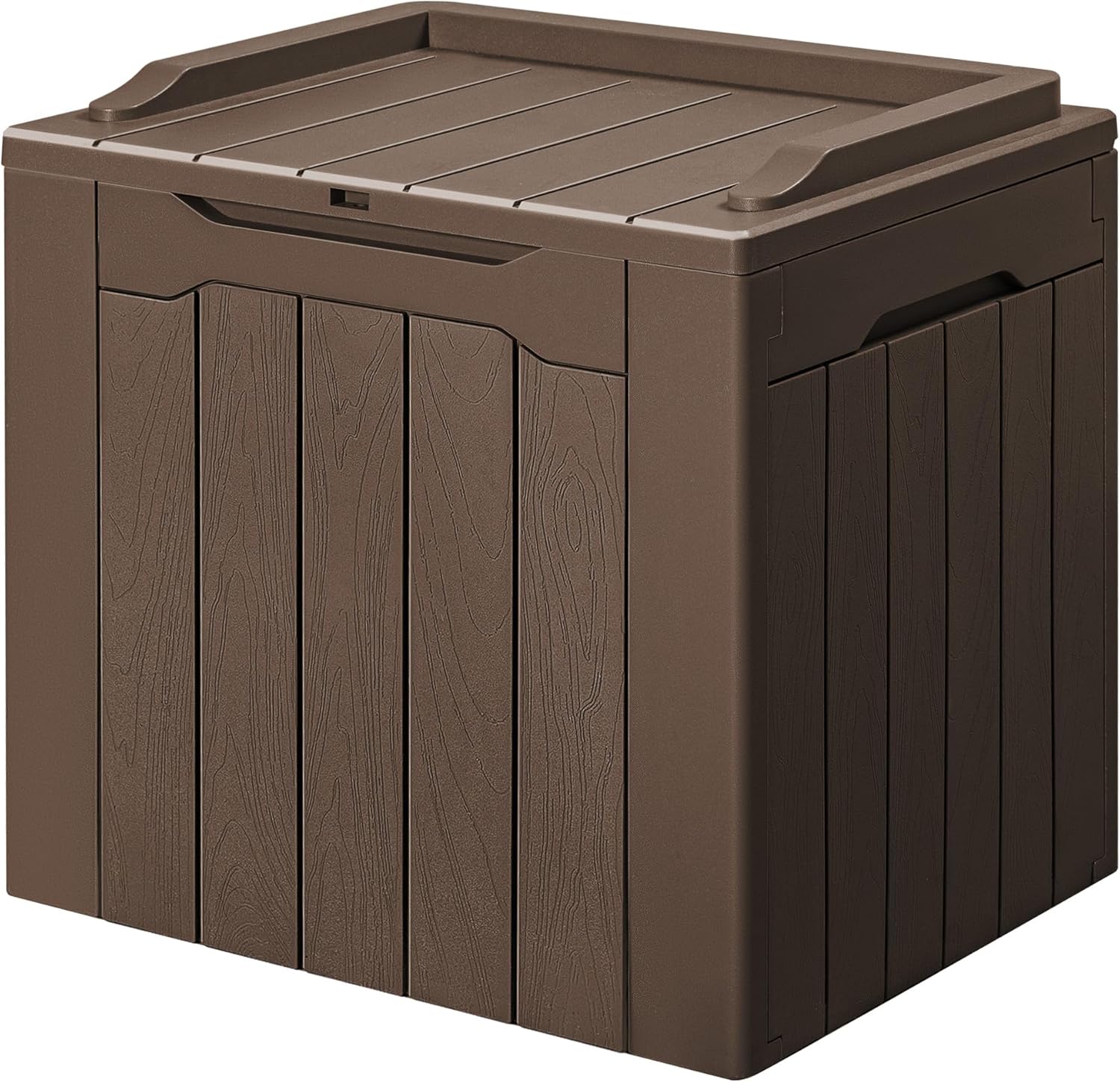 GUNJI Caja de cubierta pequeña de 30 galones Caja de almacenamiento de resina impermeable al aire libre Contenedor de almacenamiento con cerradura