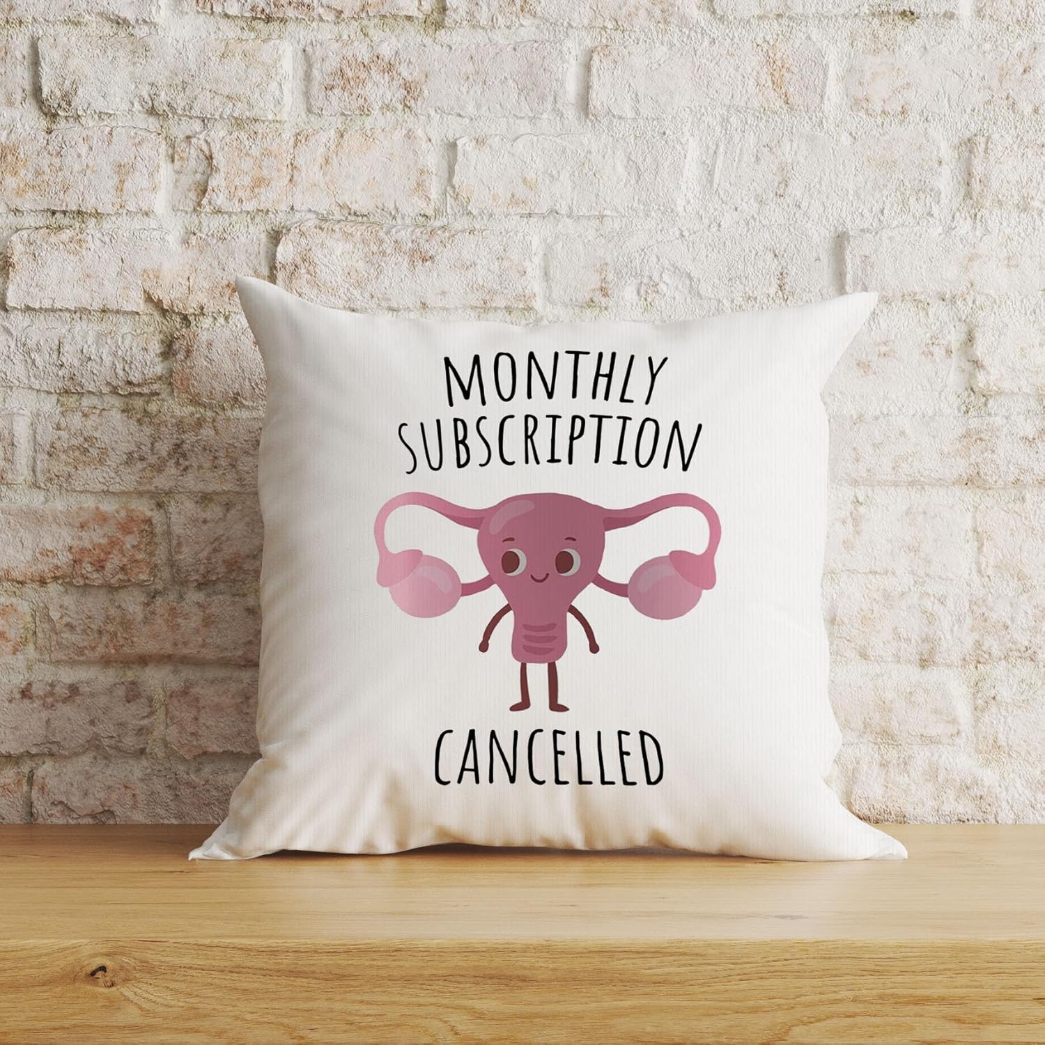 Funda de almohada con suscripción mensual de histerectomía cancelada, 18 x 18 pulgadas, histerectomía para mujeres, funda de cojín decorativa,