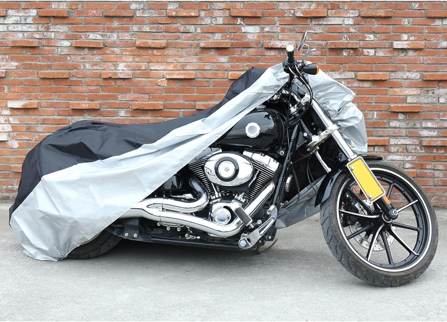 X AUTOHAUX Funda para motocicleta XL, color negro, plateado, impermeable, para exteriores, protector de polvo y lluvia