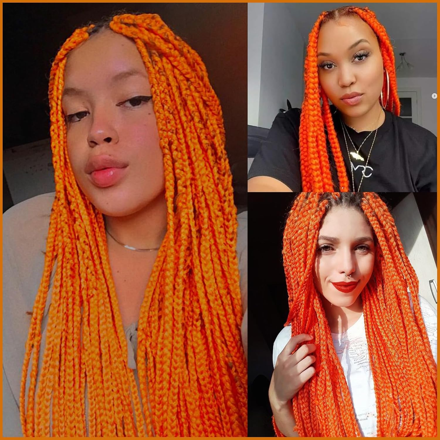 Extensiones de cabello naranja preestiradas y sedosas, 100 % Kanekalon, pelo sintético sin picazón, para trenzar, extensiones de cabello trenzado de
