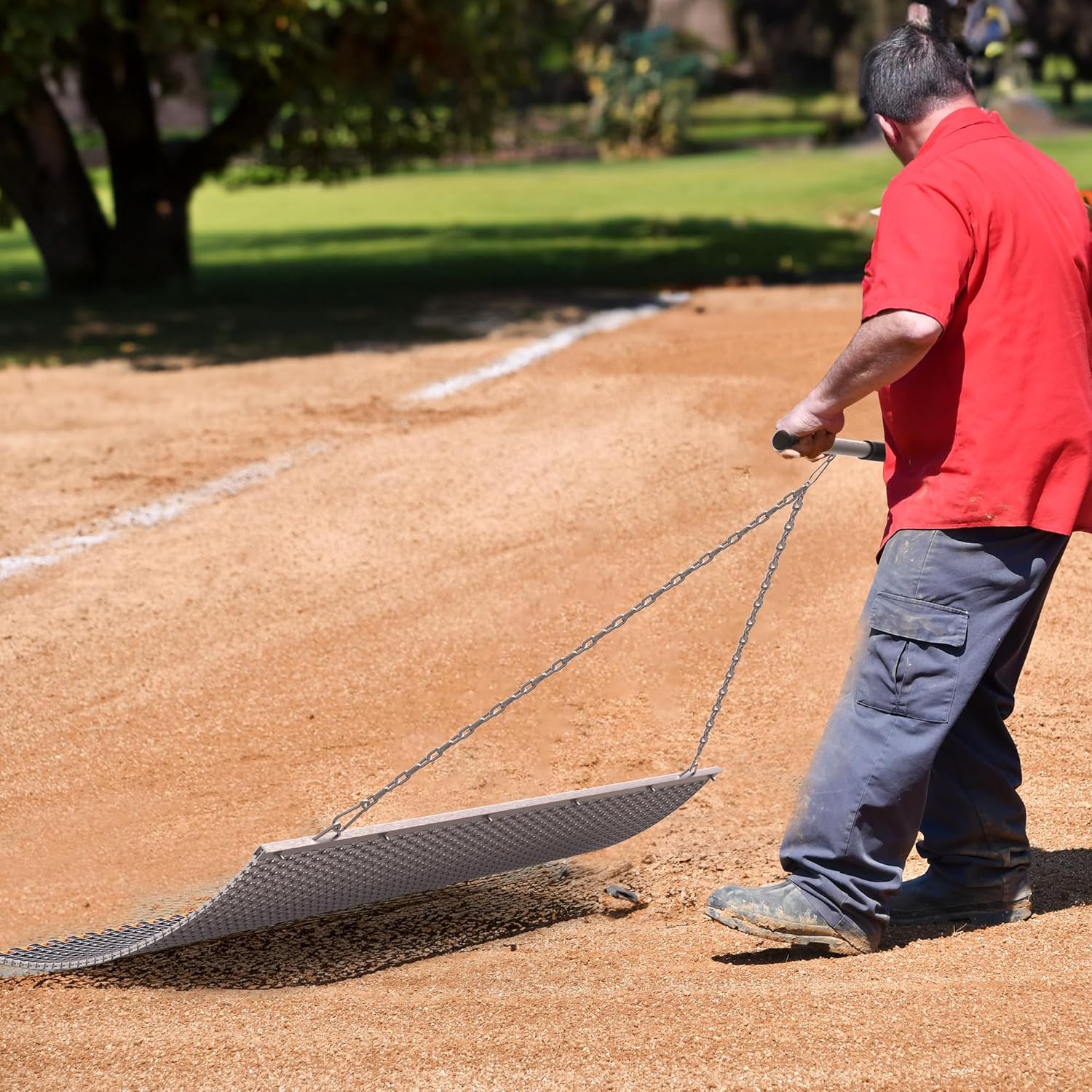 YITAMOTOR Alfombrilla de arrastre duradera de 6 x 3 pies ATV UTV resistente de zinc y malla de acero para nivelación de superficie de campo para