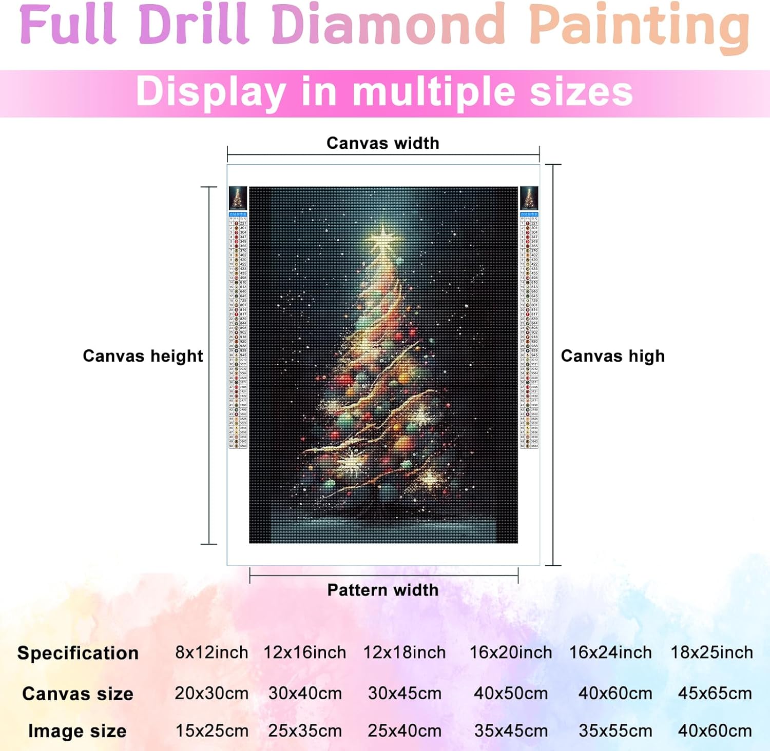 Kits de pintura de diamantes para adultos, bricolaje 5D para el día de Navidad, kit de pintura de diamantes de taladro completo, arte de diamantes