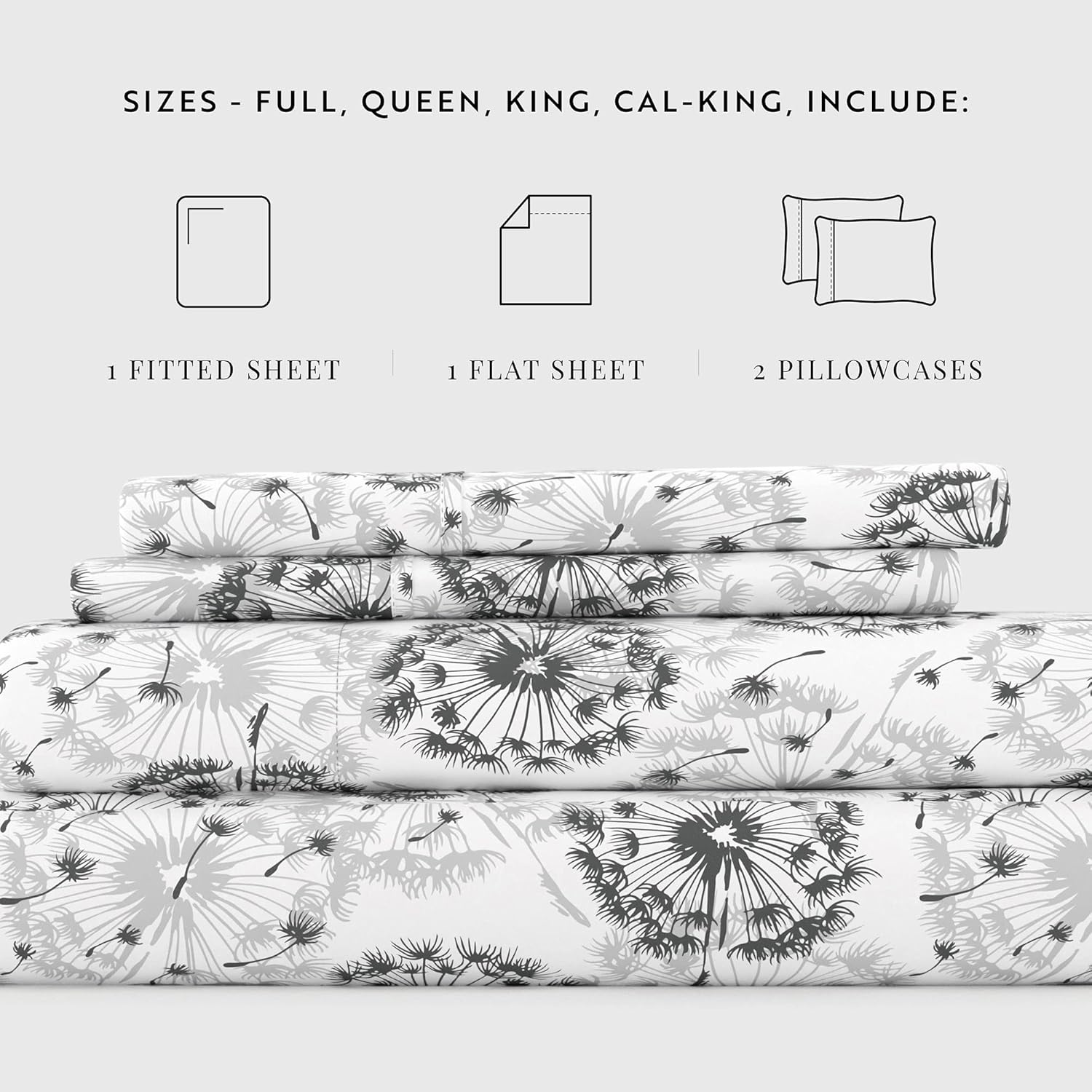 Linen Market Juego de sábanas de 3 piezas para cama individual (gris floral)  Duerme mejor que nunca con estas sábanas ultrasuaves y refrescantes