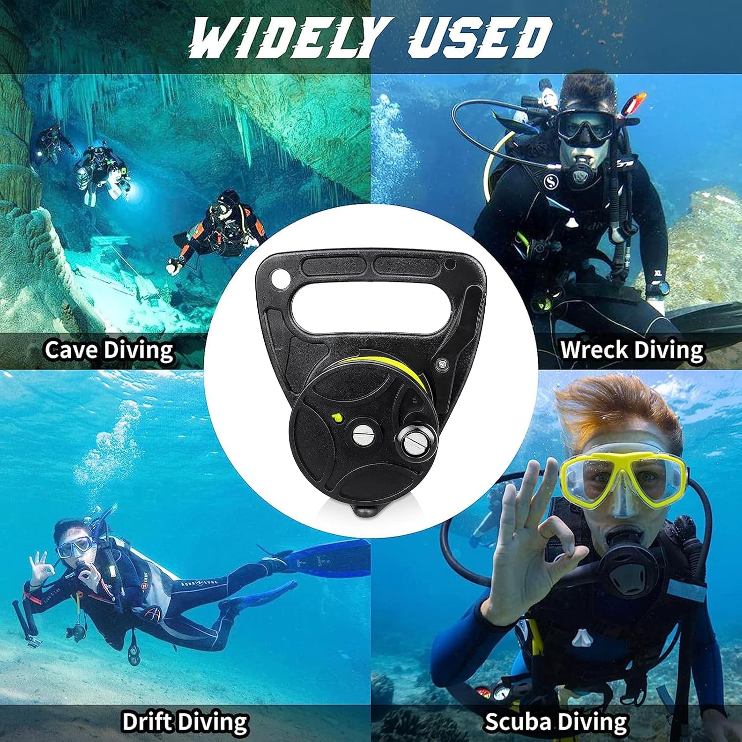 Anclaje compacto de 150 pies para kayak con tapón de pulgar para buceo submarino de seguridad