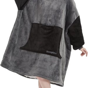 Beauty Shine Manta con capucha de sherpa de gran tamaño para regalar a hombres y mujeres, sudadera con bolsillo gigante cálido Beauty Shine Manta con capucha de sherpa de gran tamaño para regalar a hombres y mujeres, sudadera con bolsillo gigante cálido