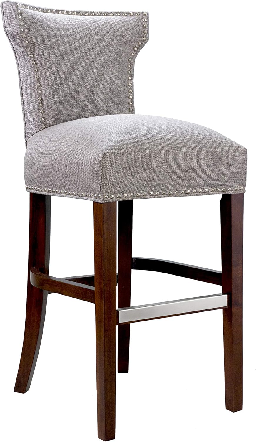 Sole Designs Bella Wingback – Taburetes de bar de altura de mostrador para isla de cocina o pub en casa, moderno taburete tapizado sin brazos con