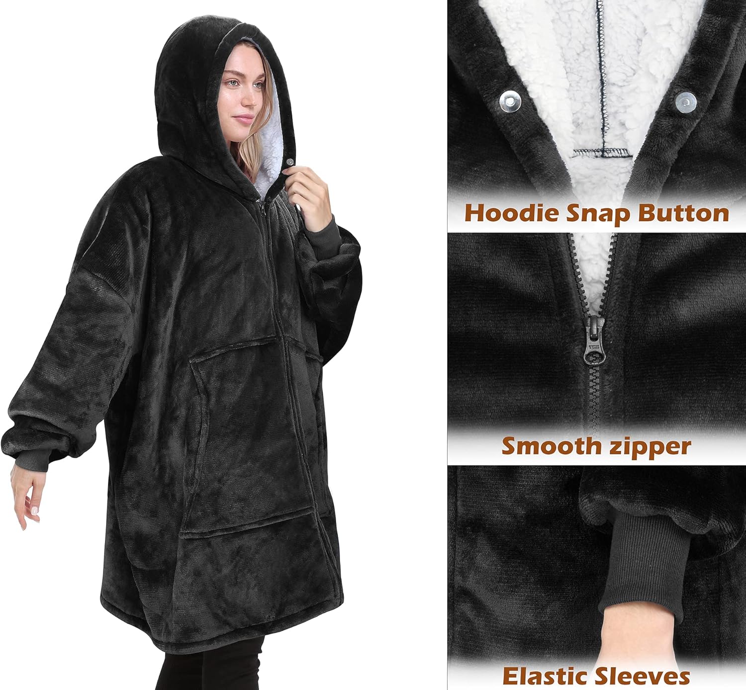 Catalonia Sudadera con capucha y cremallera, chaqueta Sherpa de gran tamaño, regalo para ella
