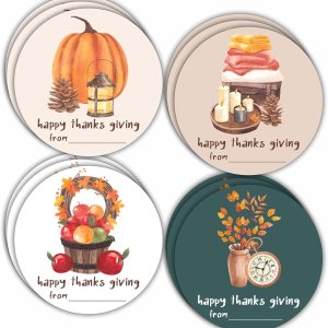 40 etiquetas redondas de Feliz Acción de Gracias, calcomanías redondas con tema de otoño de 2 pulgadas, 4 estilos de calabaza de otoño, etiqueta 40 etiquetas redondas de Feliz Acción de Gracias, calcomanías redondas con tema de otoño de 2 pulgadas, 4 estilos de calabaza de otoño, etiqueta