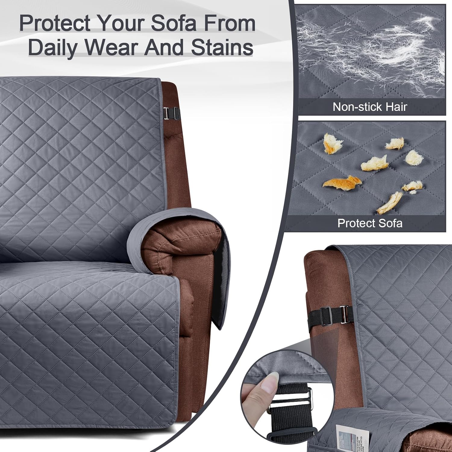 KinCam Funda 100% impermeable para silla reclinable, fundas de sofá reclinable para mascotas, perros, funda de sofá reclinable, protector de muebles