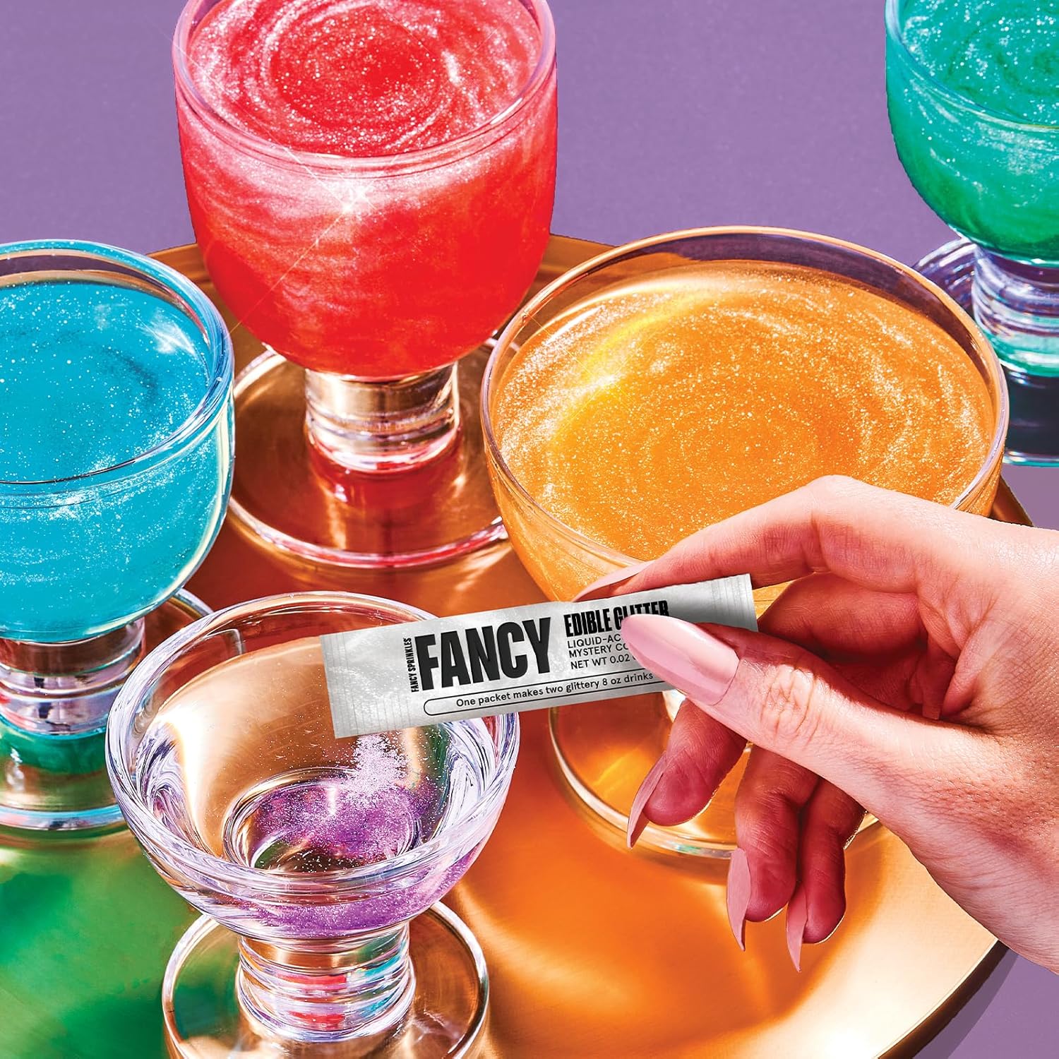 Fancy Sprinkles Paquetes de purpurina comestibles de Mystery Colors