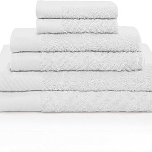 SUPERIOR Juego de 6 toallas de baño de algodón egipcio, dos toallas de cara, dos toallas de mano, dos toallas de baño, ideal para baño, cocina o SUPERIOR Juego de 6 toallas de baño de algodón egipcio, dos toallas de cara, dos toallas de mano, dos toallas de baño, ideal para baño, cocina o