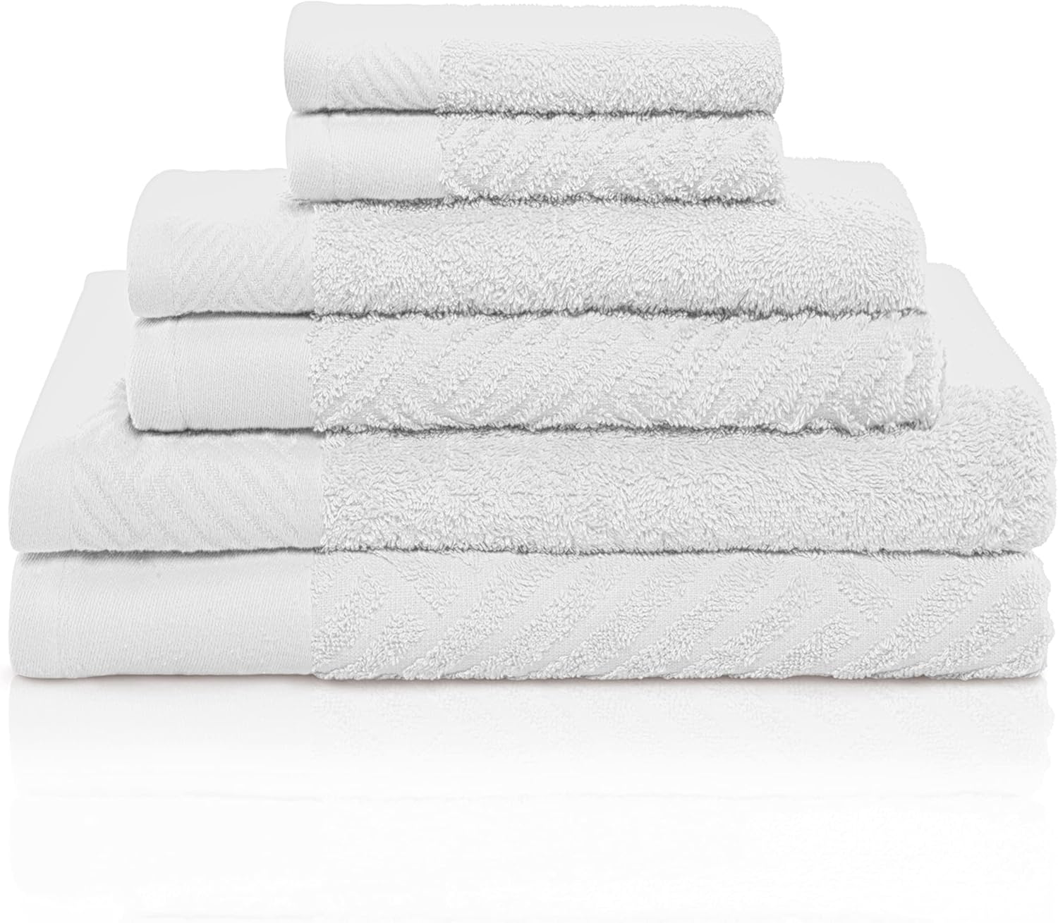 SUPERIOR Juego de 6 toallas de baño de algodón egipcio, dos toallas de cara, dos toallas de mano, dos toallas de baño, ideal para baño, cocina o