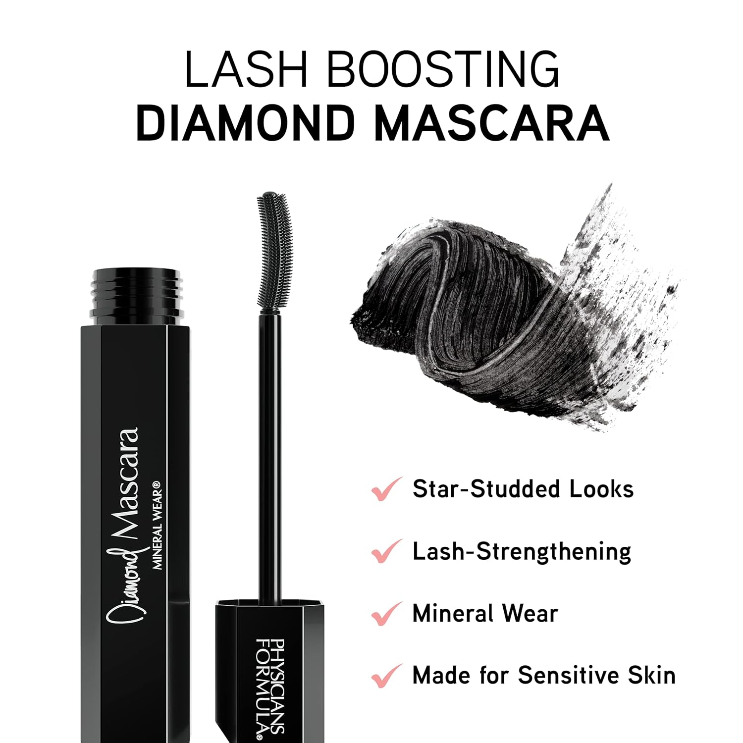 Physicians Formula Mineral Wear – Máscara de diamante con diamante negro