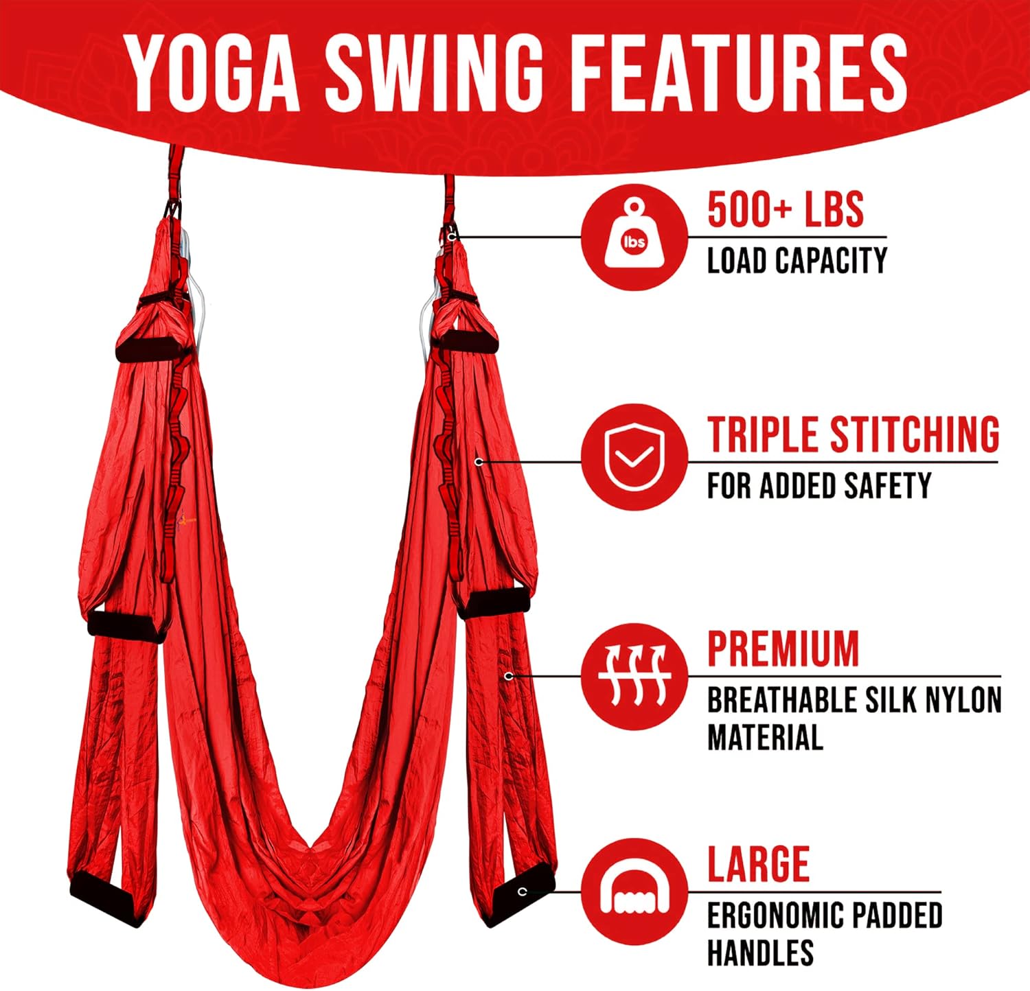 YOGA SWING PRO Kit de columpio de yoga antigravedad para hamaca aérea de alta calidad, juego de cabestrillo volador Acrobat para terapia de