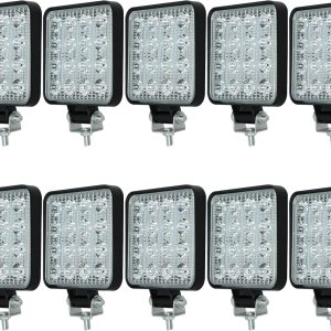 AnTom LED Truck Work Lights,10Pcs 48W High Brightness LED Flood Light Bar,4×4 inch Off-Road Vehicle Lights, DC12V LED Miniature Lights, 4800lm for AnTom LED Truck Work Lights,10Pcs 48W High Brightness LED Flood Light Bar,4×4 inch Off-Road Vehicle Lights, DC12V LED Miniature Lights, 4800lm for