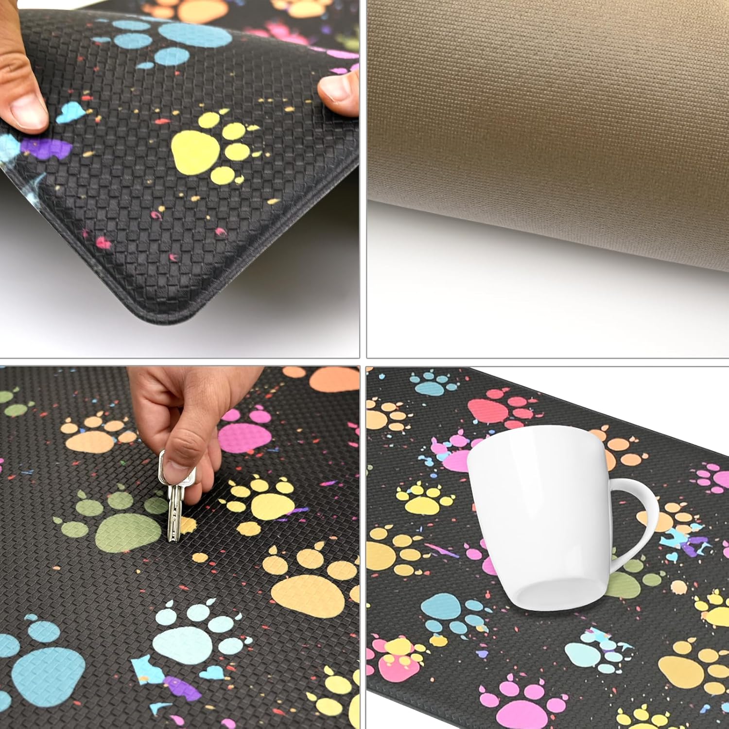 HOMELEPHANT Puppy Paws – Tapete de cocina 2 piezas acolchado antifatiga, impermeable, antideslizante, ergonómico, cómodo, tapete de pie para cocina,