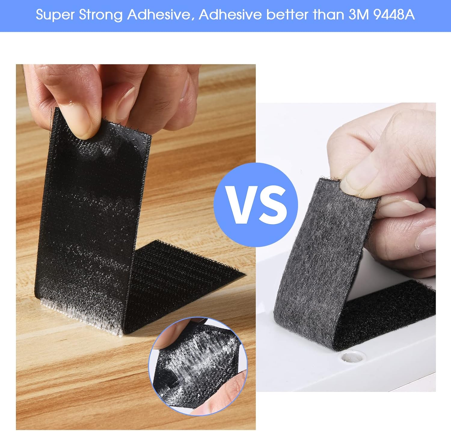 Tiras de velcro  Paquete de 16 tiras de 2 x 6 pulgadas  Cinta de gancho reutilizable autofijada, soporta tiras industriales resistentes de 12 libras