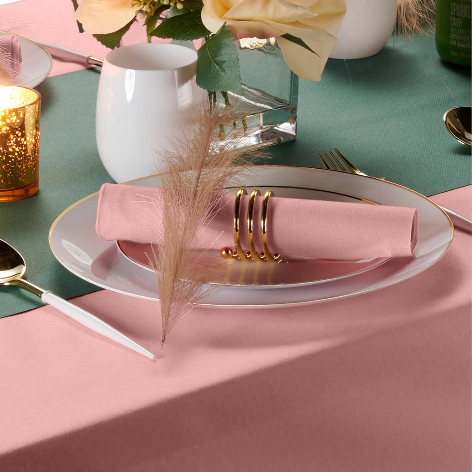 Linen-Feel – Servilletas de papel de colores de color rosa, suaves y absorbentes, para cocina, fiesta, boda, cena o cualquier ocasión (paquete de 50)