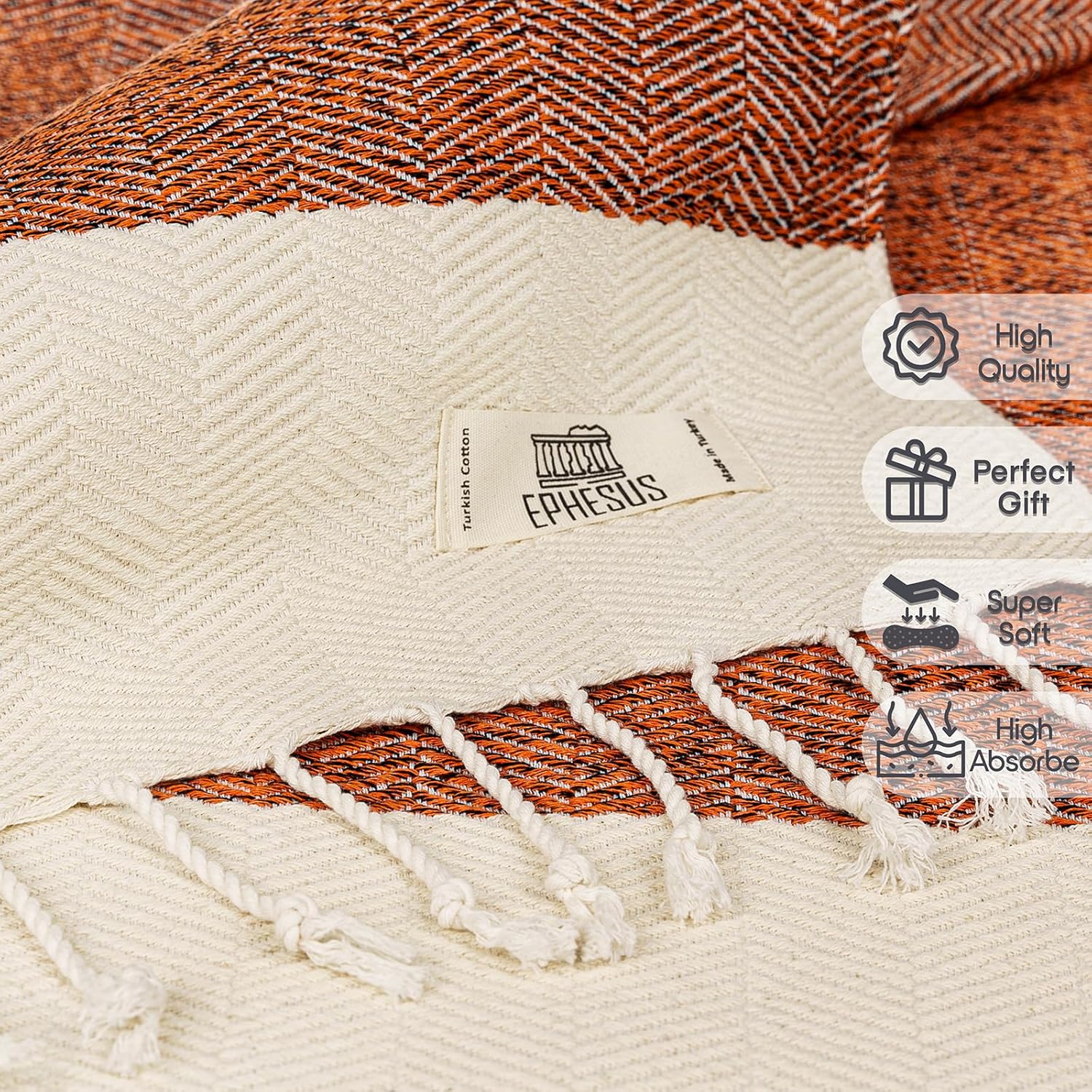 EPHESUS TOWELS Juego de 2 toallas de mano, 18 x 30 pulgadas, algodón turco, toalla de mano turca en espiga para baño, cocina, invitados, cara,